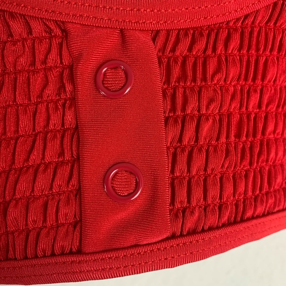 Kendall + Kylie Red Henley Bikini Top - Sz M - Picture 3 of 12